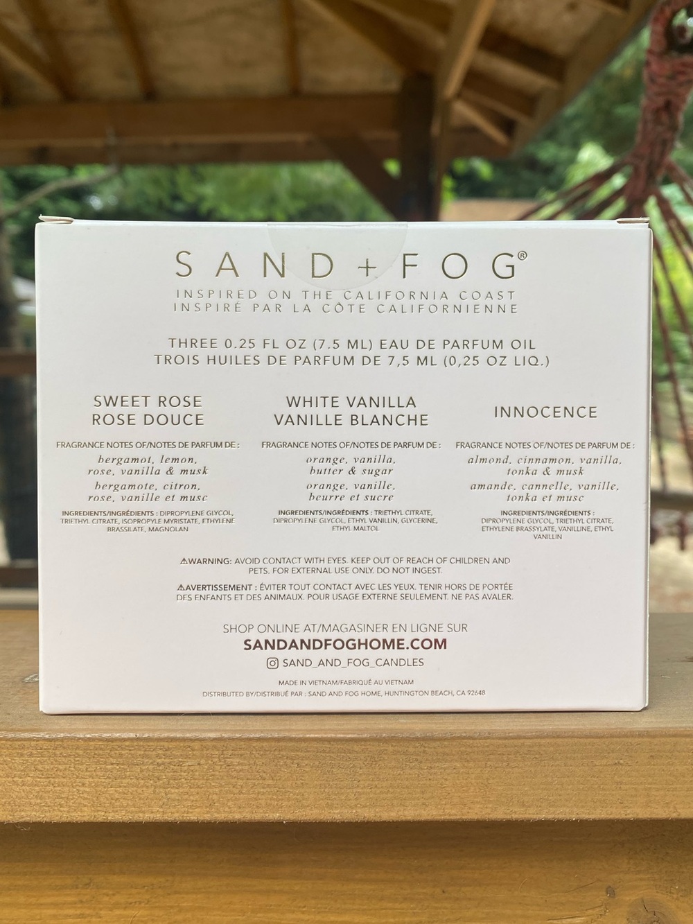 Sand + Fog Eau de Parfum Discovery Set - Sweet Rose, White Vanilla and Innocence - Picture 2 of 2